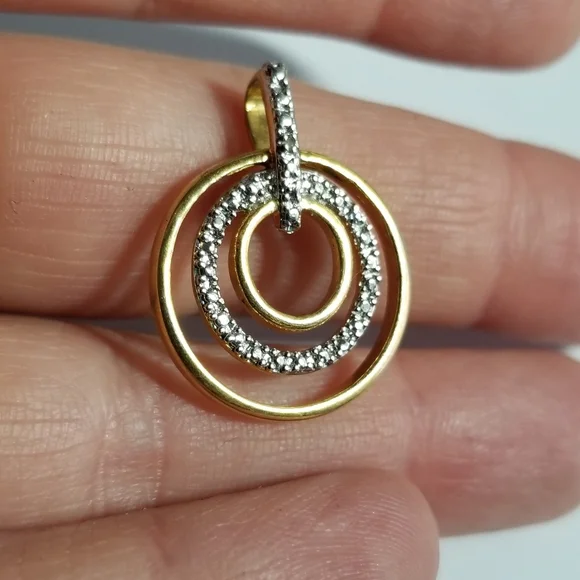 Circles pendant Sterling Silver 925 HAN Thailand gold concentric - Picture 7 of 10